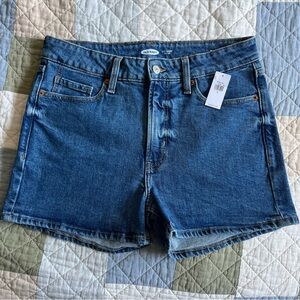 NWT Old Navy Women's Blue Denim Shorts OG High Rise Shorts Size 8